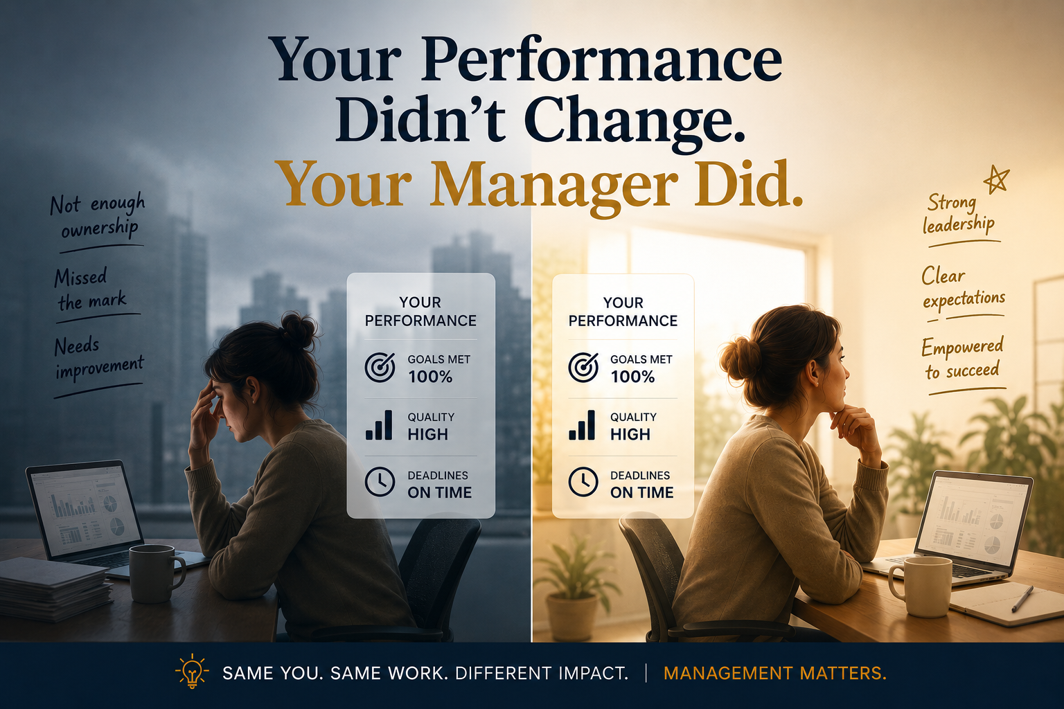 Your Performance Didn't Change. Your Manager Did.